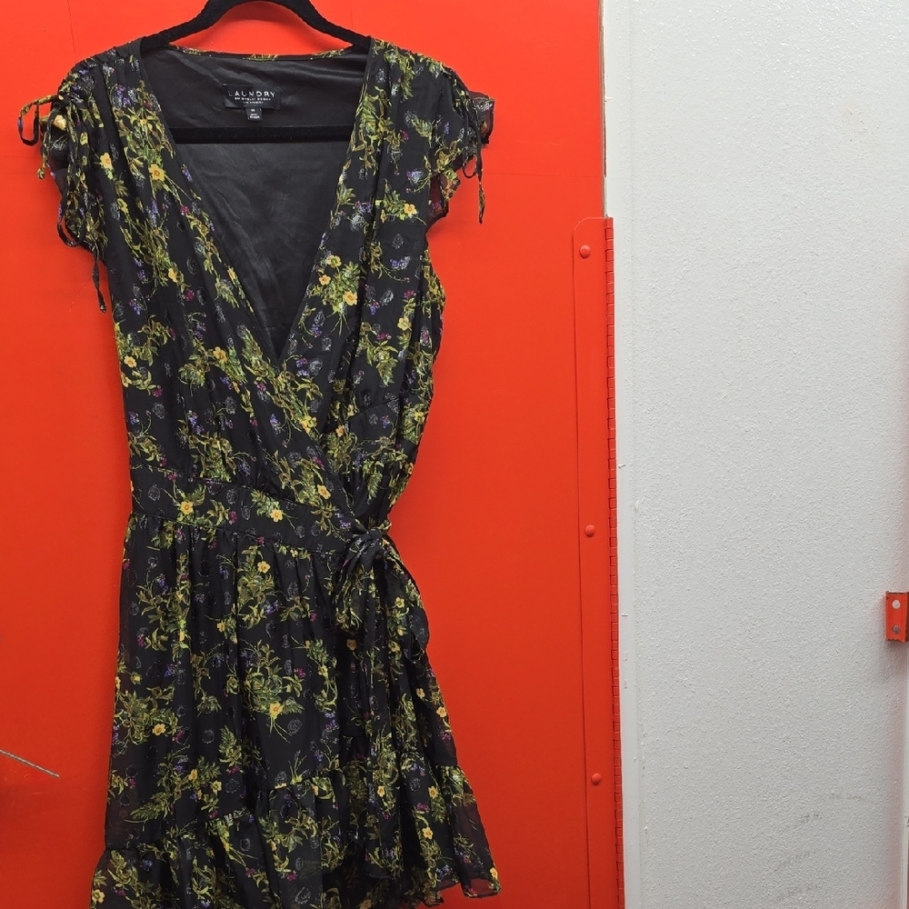 Laundry By Shelli Segal Black and Yellow Floral Dress